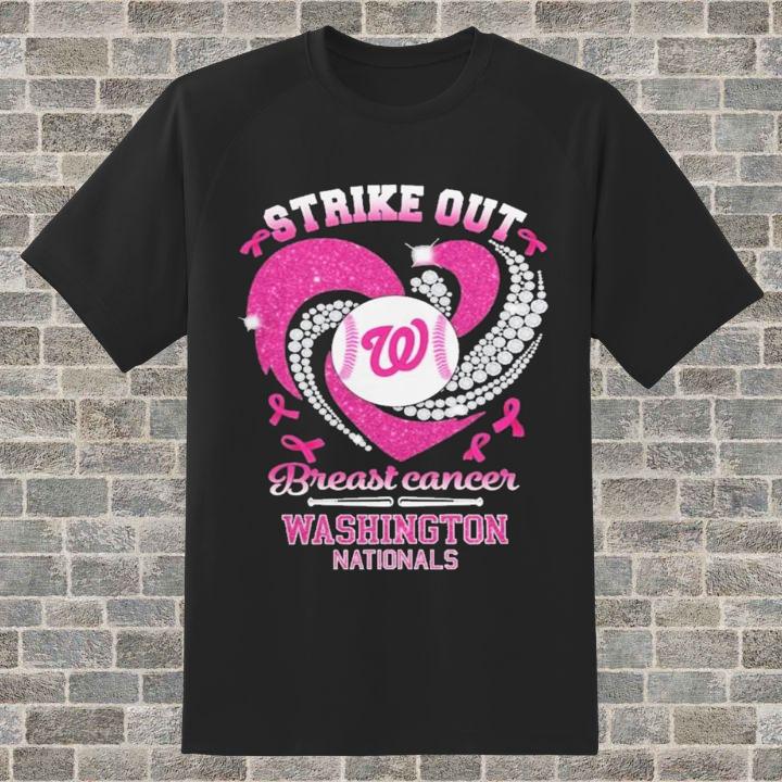 Strike Out Breast Cancer Awareness Washington Nationals Baseball T-Shirt