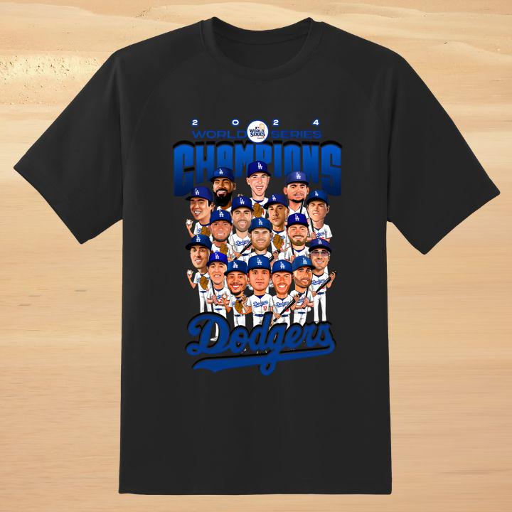 2024 World Series Champion Los Angeles Dodgers Team Players Cartoon T-Shirt