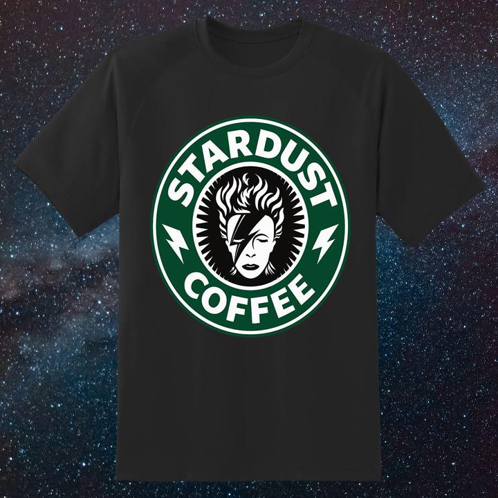 David Bowie Stardust Coffee Starbucks Logo T-Shirt - Unique Fan Apparel