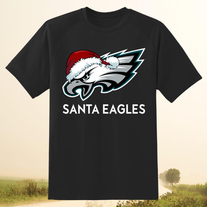 Official Philadelphia Eagles Santa Hat Christmas T-Shirt
