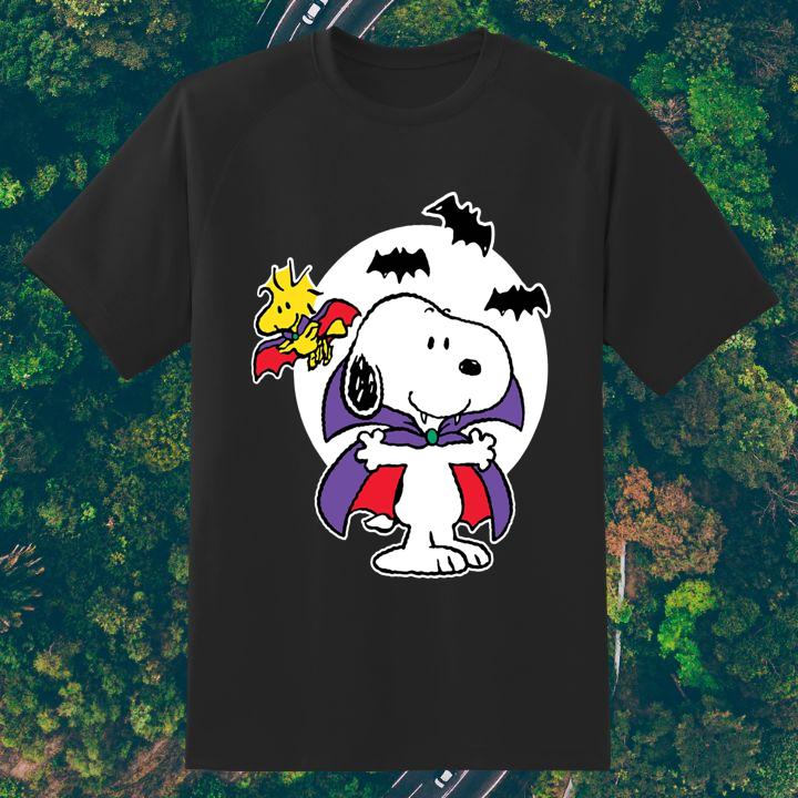 Peanuts Snoopy Woodstock Vampire Dracula Halloween T-Shirt For Fans