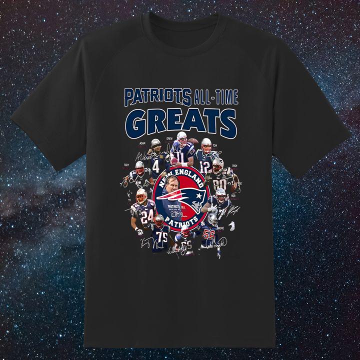 Official All-Time Greats New England Patriots Team Players Autograph Shirt