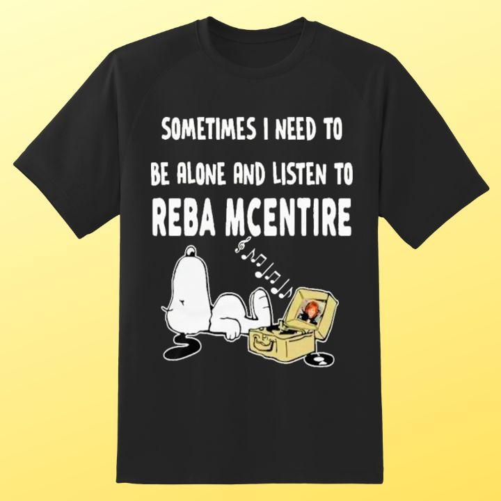 Personalized Sometimes I Need To Be Alone And Listen To Reba Mcentire Snoopy Sleeping T-Shirt