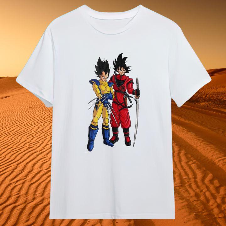 Personalized Dragon Ball Z Vegeta And Goku Marvel Deadpool And Wolverine T-Shirt