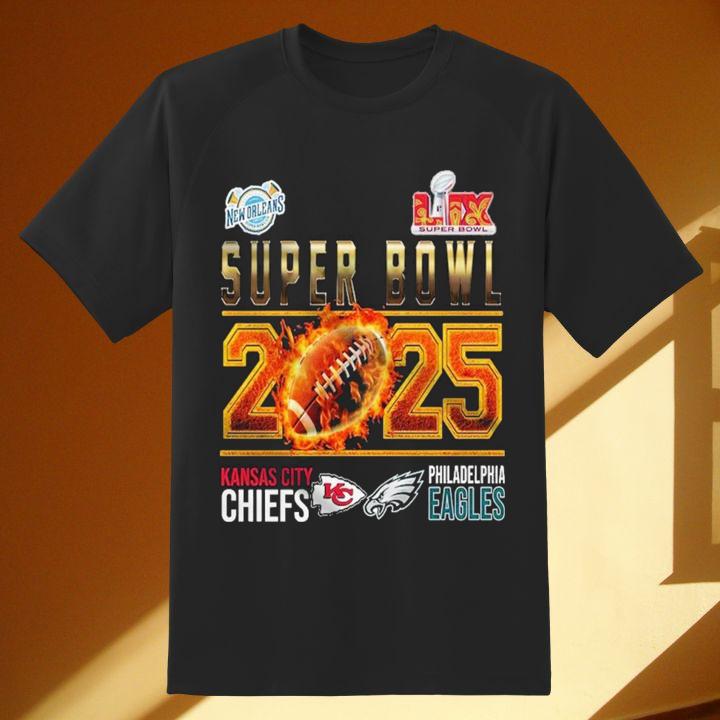 Awesome Super Bowl 2025 Kansas City Chiefs Vs Philadelphia Eagles New Orleans Shirt