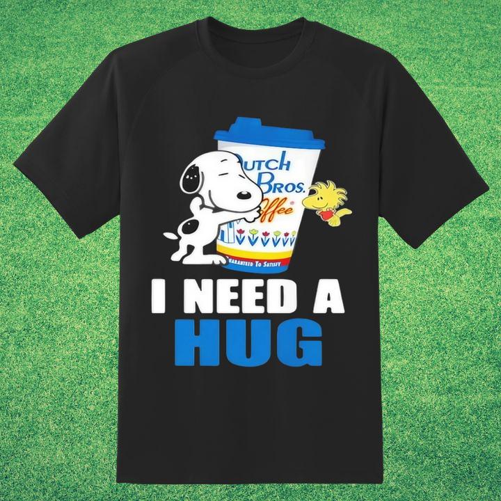 Dutch Bros Coffee Snoopy Woodstock I Need A Hug T-Shirt