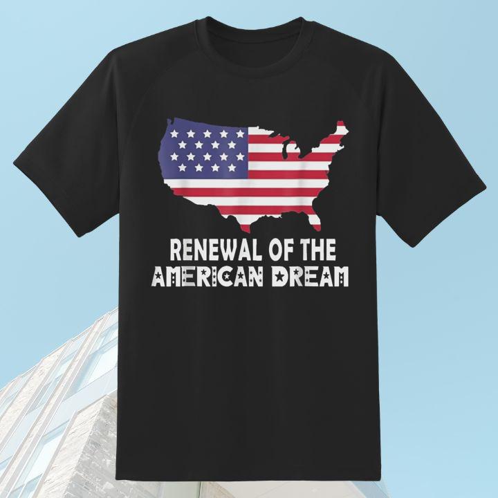 Renewal Of The American Dream Usa Map American Flag T-Shirt