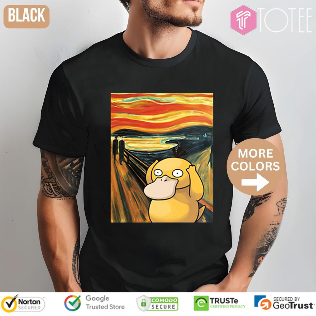 The Scream Parody Psyduck Pokémon T-Shirt