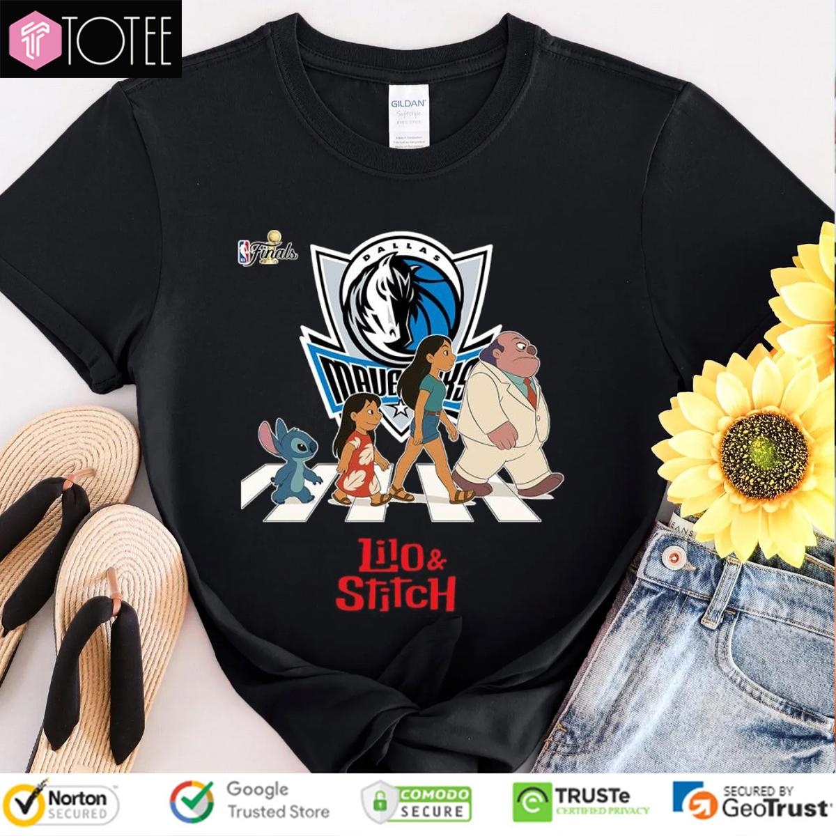 Lilo And Stitch Abbey Road Dallas Mavericks Nba Finals T-shirt