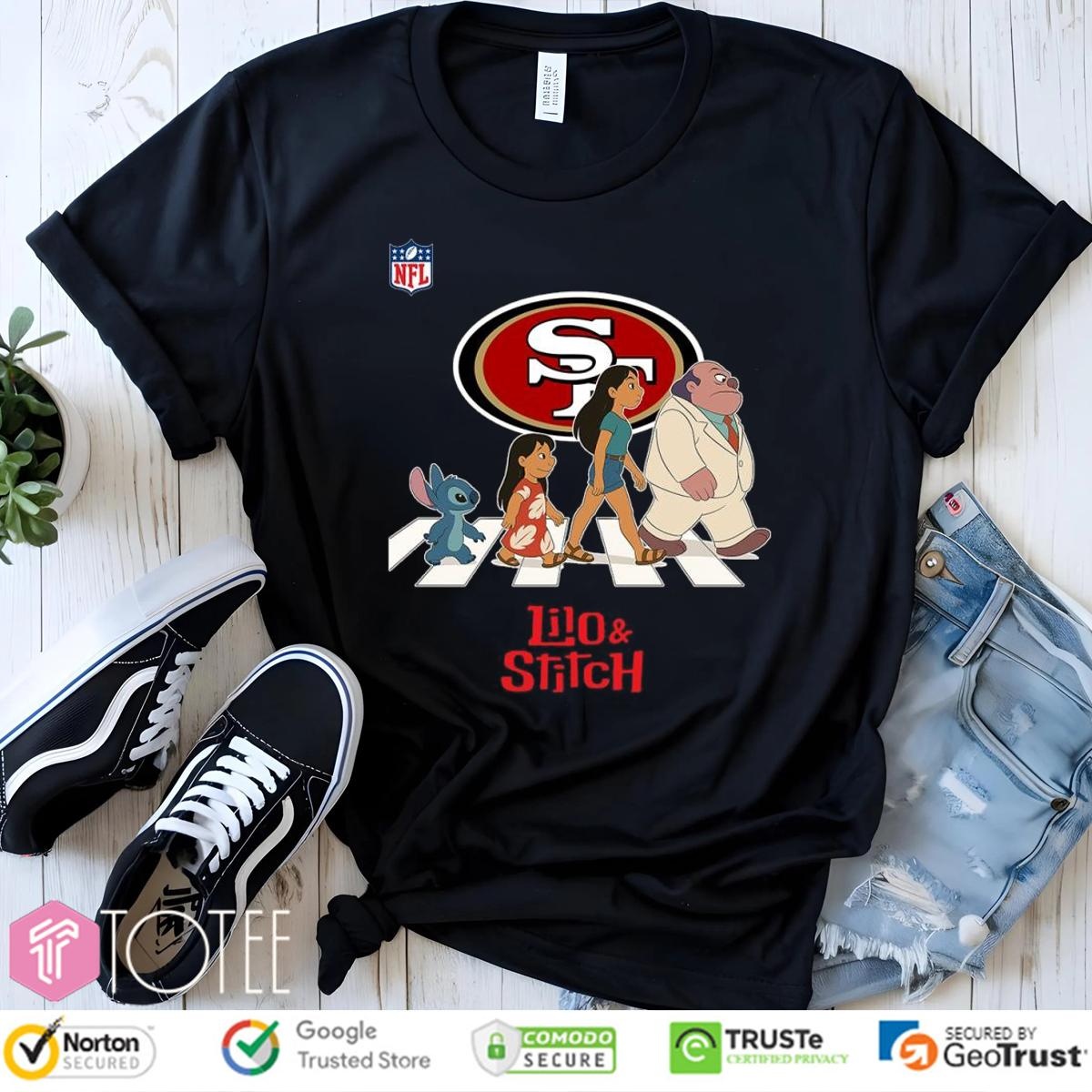 San Francisco 49Ers Lilo And Stitch Abbey Road T-shirt