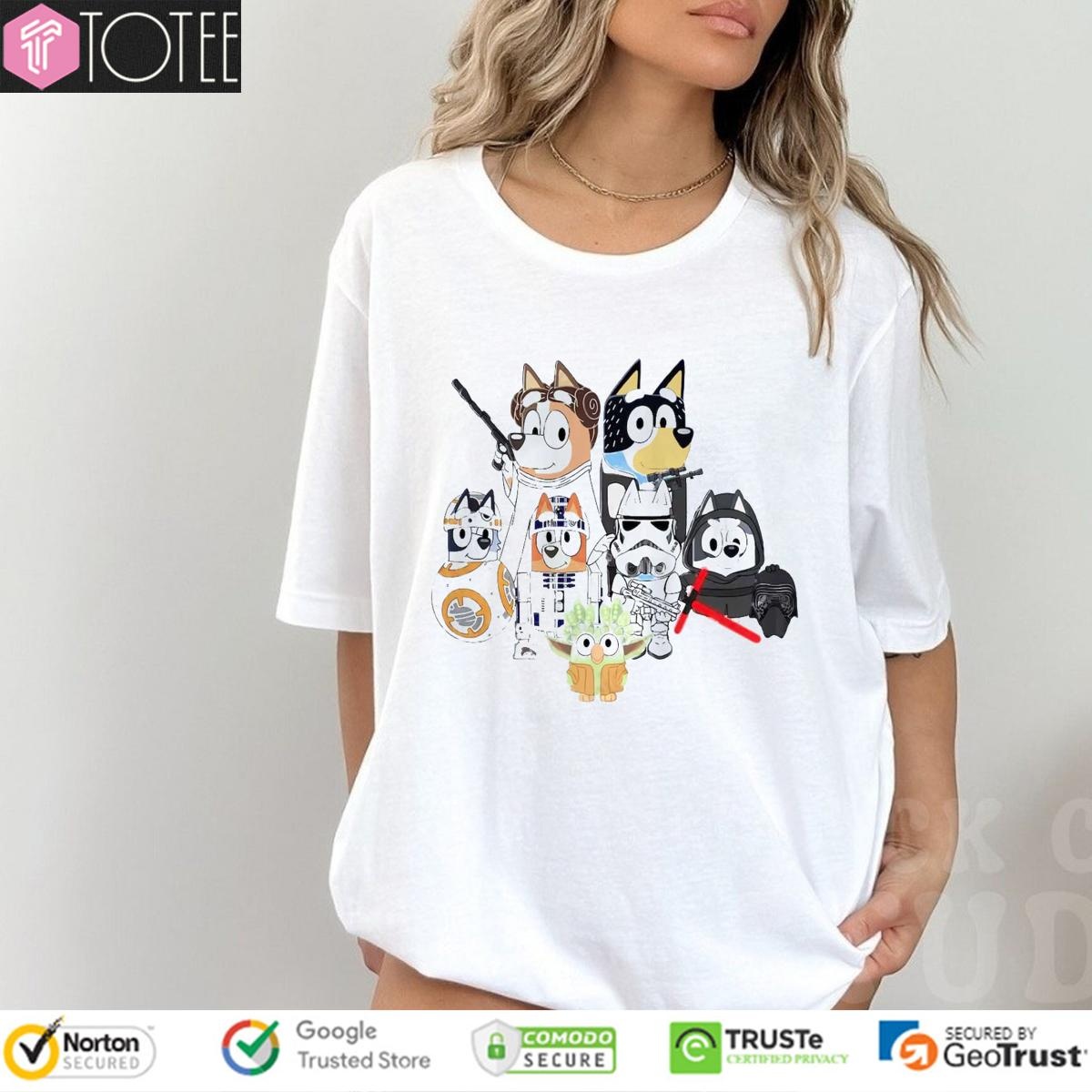 Bluey Family Parody Star Wars Characters T-shirt