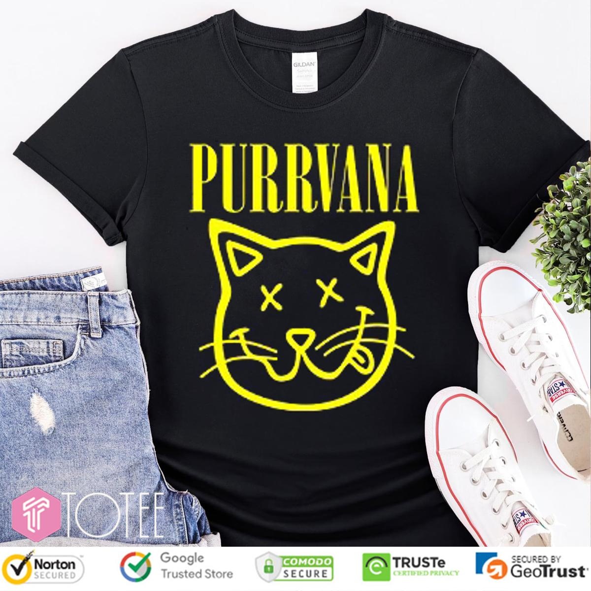 Purrvana Parody Cat Purr Nirvana T-shirt