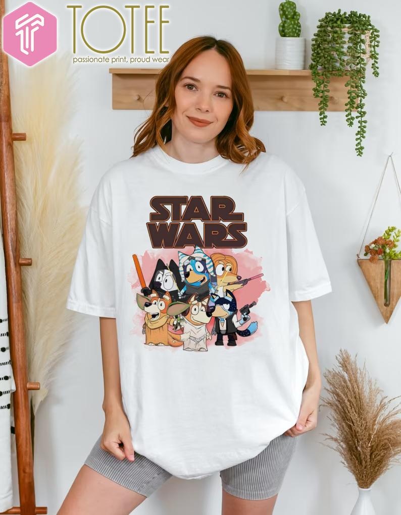 Star Wars Parody Bluey Family T-shirt