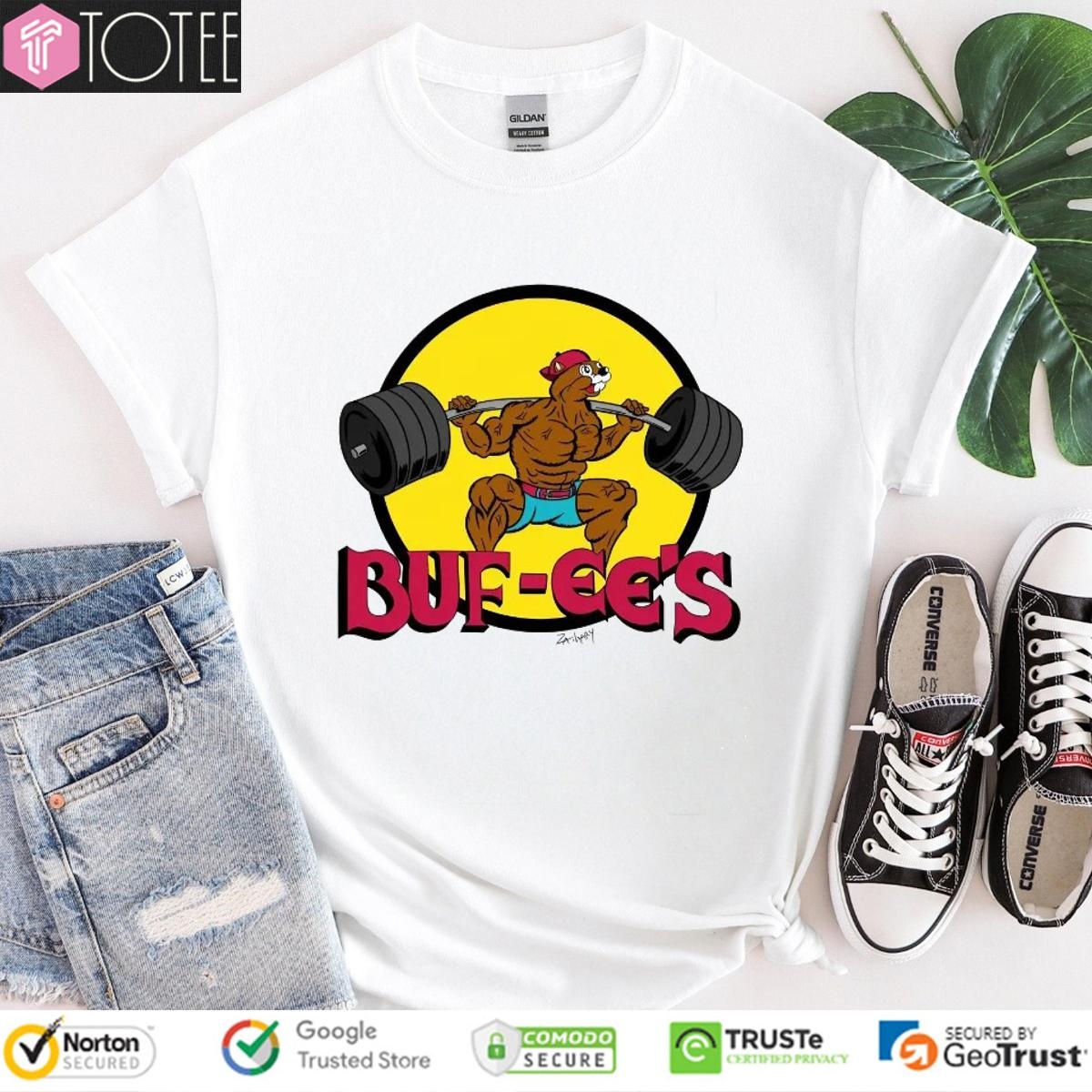 Buf-Ees Parody Buc-Ees Weightlifting T-shirt