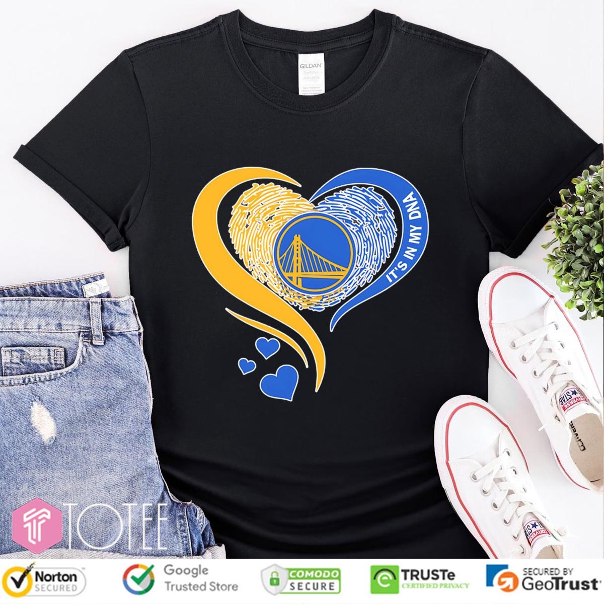 Its In My Dna Golden State Warriors Nba Basketball Heart T-shirt