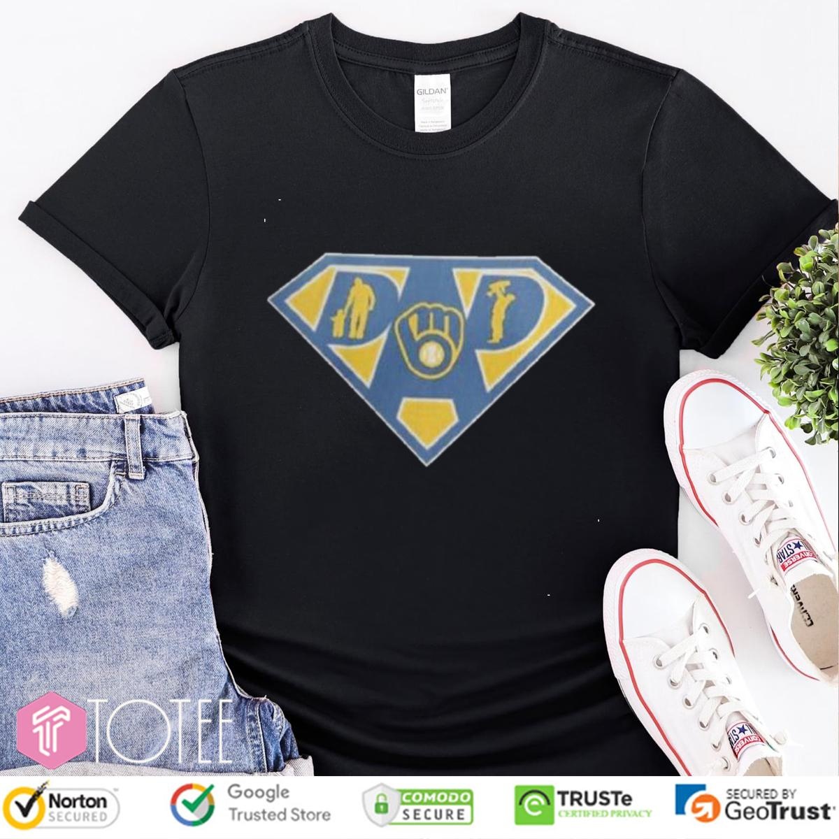 Super Dad Milwaukee Brewers Superman Fathers Day T-shirt