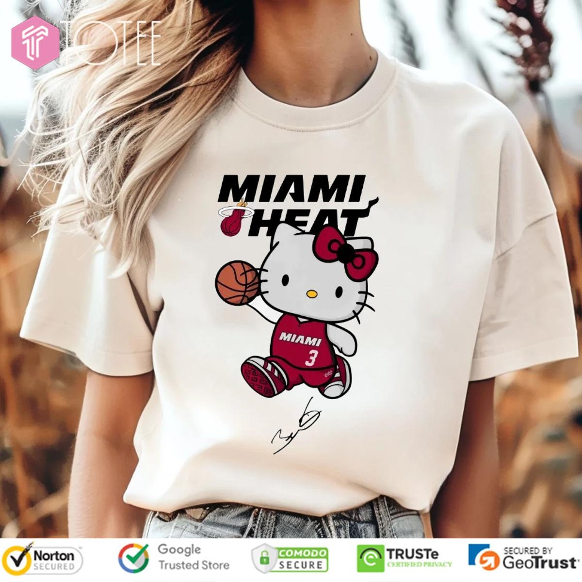 Miami Heat Dwyane Wade Hello Kitty Signature T-shirt