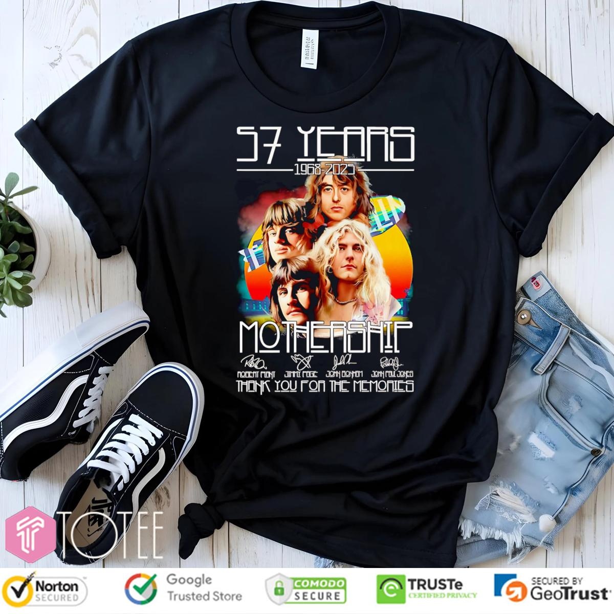 57 Years 1968-2025 Mothership Band Signatures T-shirt