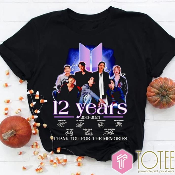 12 Years 2013 2025 Bts Signatures T-shirt