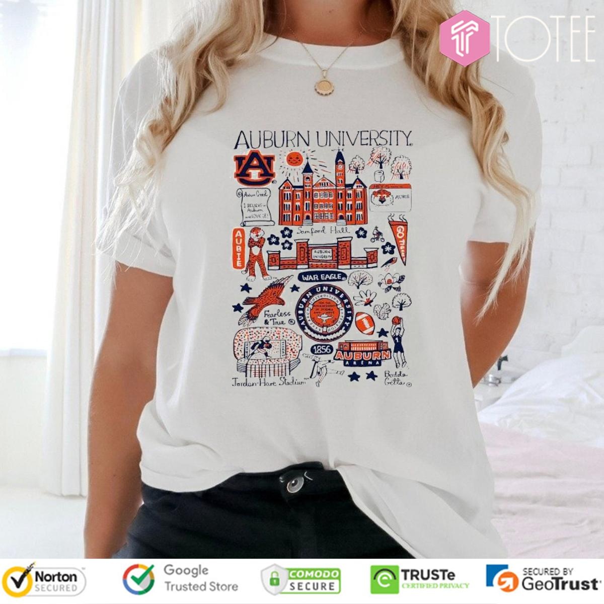 Auburn University Tigers Art Illustration T-shirt