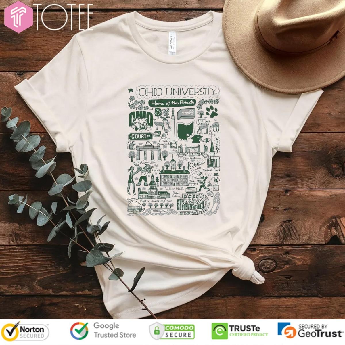 Ohio University Bobcats Art Illustration T-shirt