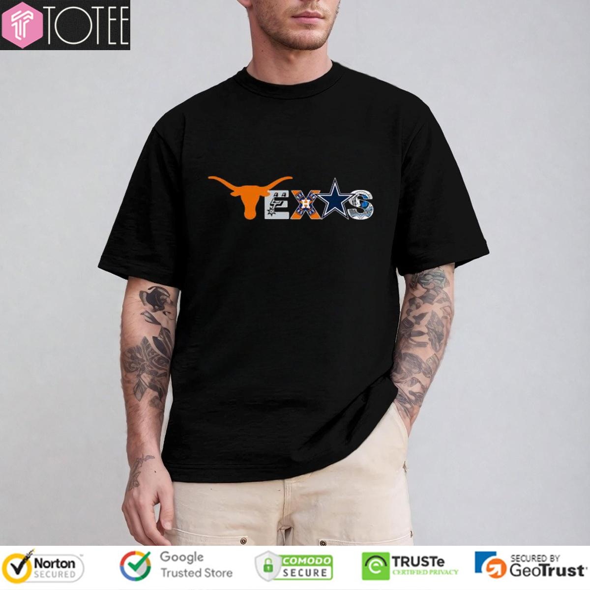 Texas Sports Teams Longhorns Cowboys Astros Mavericks Spurs T-shirt