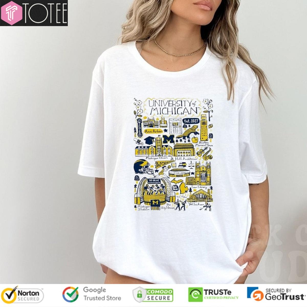 University Of Michigan Wolverines Art Illustration T-shirt