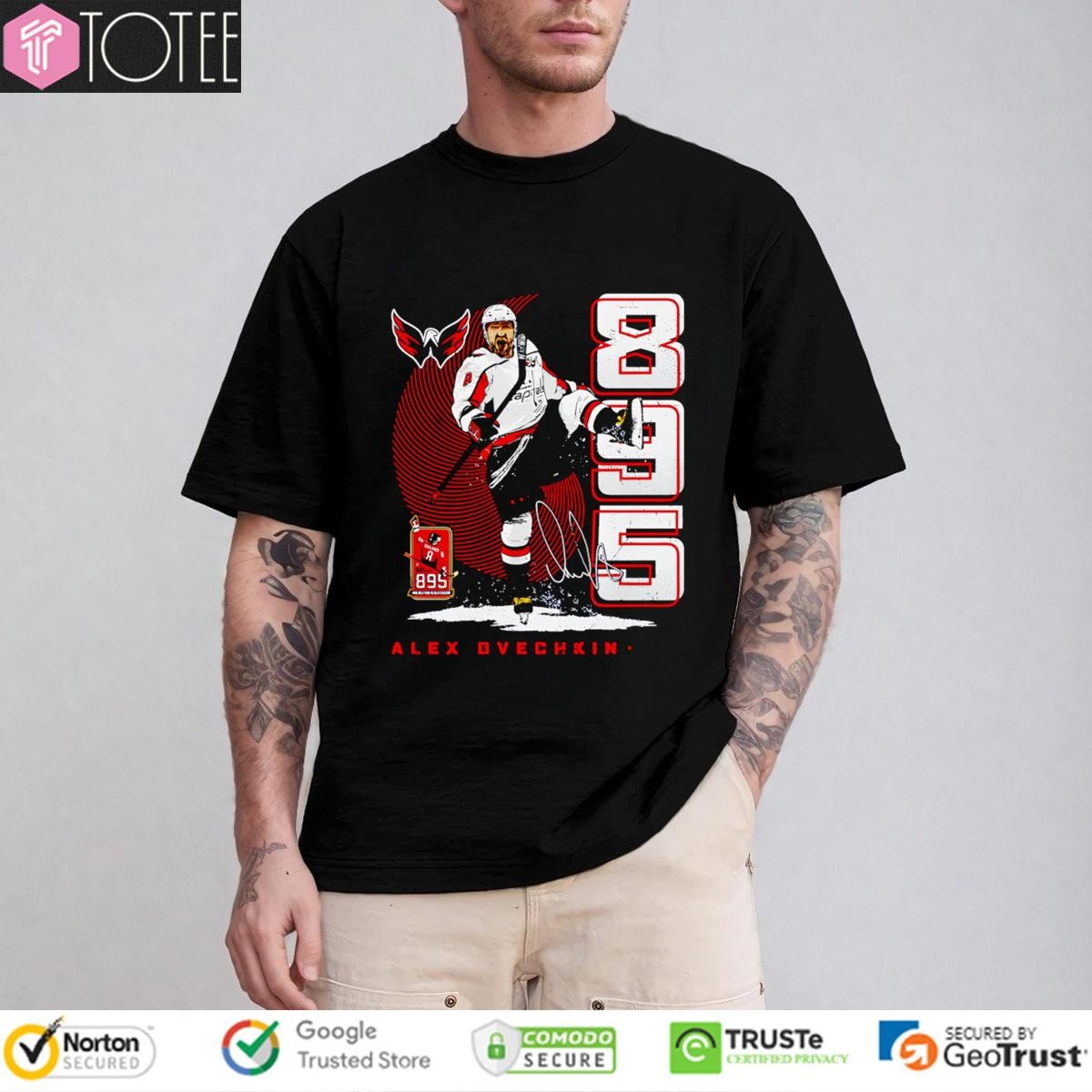 Alex Ovechkin 895 Goals Scorer Washington Capitals Signature T-shirt