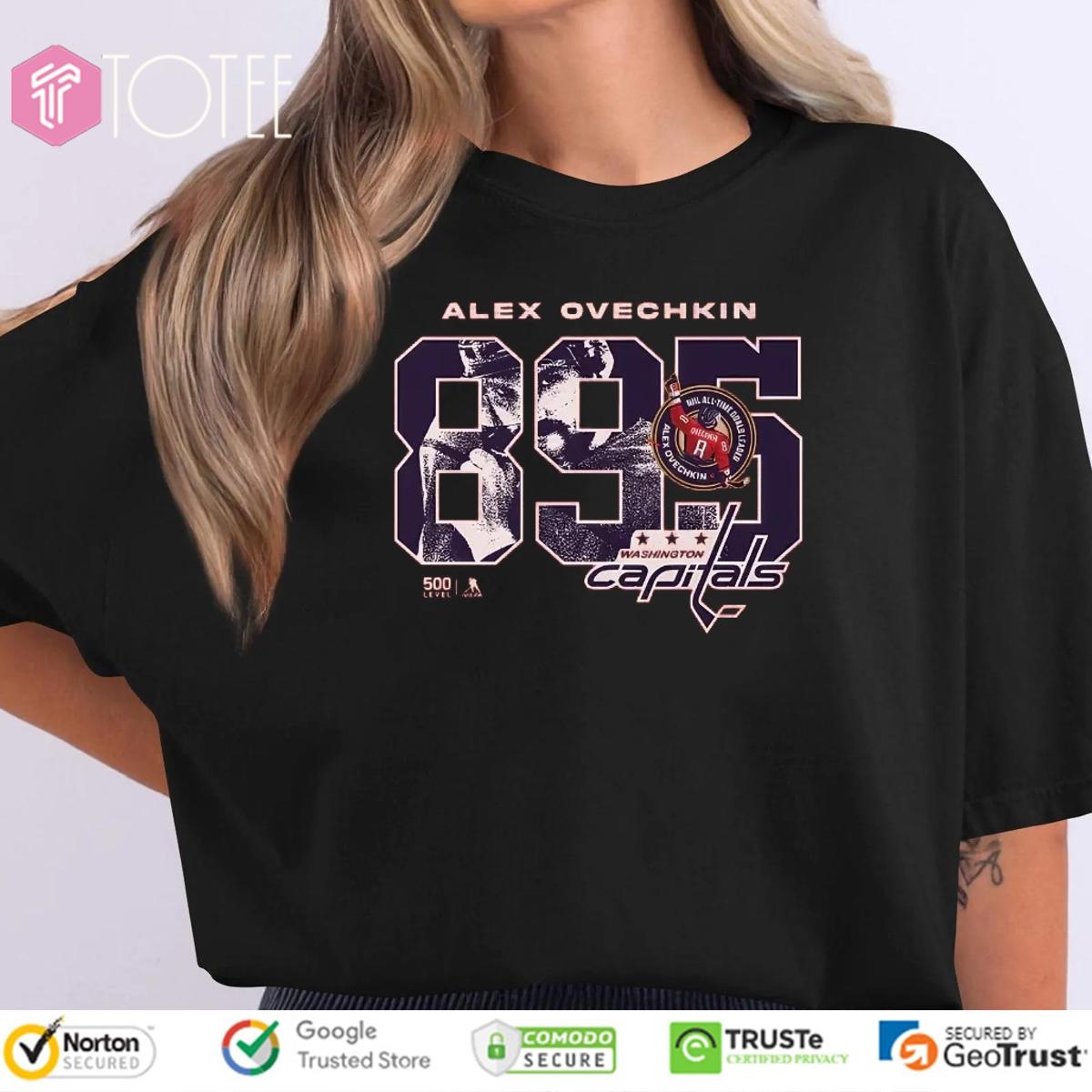 Alex Ovechkin 895 Washington Capitals Hockey Goals Scorer Overlay T-shirt