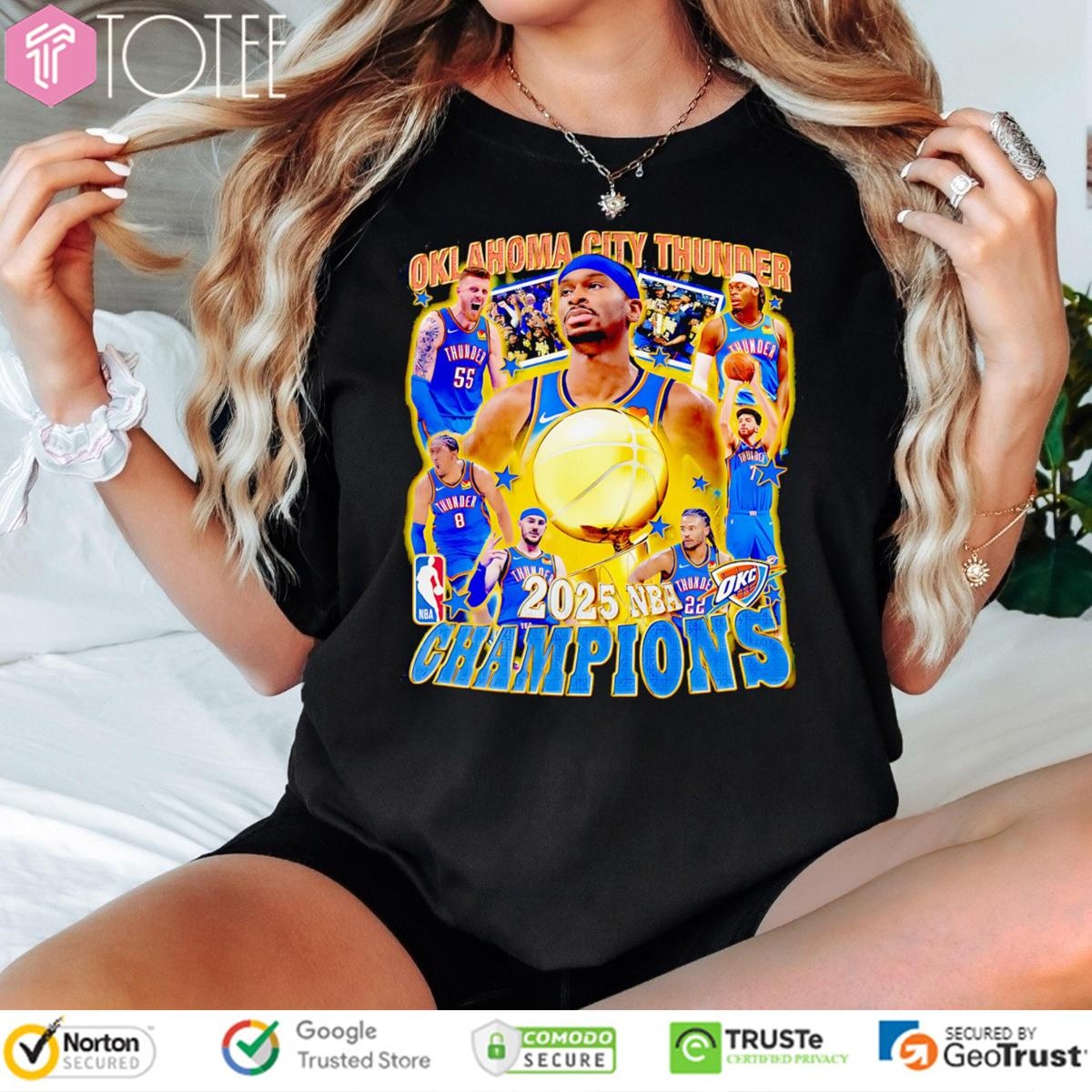 Oklahoma City Thunder Champions 2025 Nba Champions Vintage Bootleg T-shirt