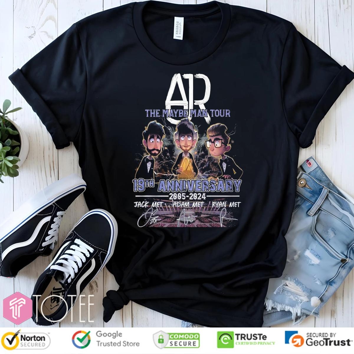 Ajr The Maybe Man Tour 19Th Anniversary 2005-2024 Signatures T-shirt